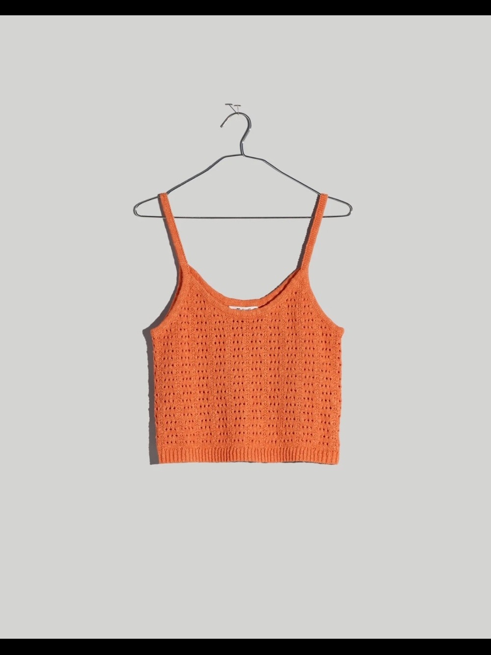 NWT Madewell Coral open stitch sweater tank top size XXS 2XS